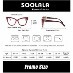 Oval Womens Butterfly Frame Reading Glasses w/Shiny Rhinestones - Red - CZ18ZSKCL3E $14.38