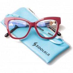 Oval Womens Butterfly Frame Reading Glasses w/Shiny Rhinestones - Red - CZ18ZSKCL3E $14.38