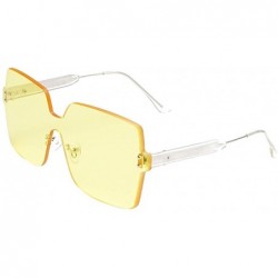 Semi-rimless Women Men Sunglasses Rimless Frame Colorful SunGlasses Fashion 2019 - D - CE18NSINU9Z $7.88