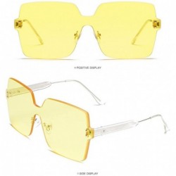 Semi-rimless Women Men Sunglasses Rimless Frame Colorful SunGlasses Fashion 2019 - D - CE18NSINU9Z $7.88