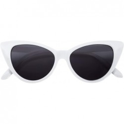 Cat Eye Women's Cateye Vintage Sunglasses UV400 - White Frame / Smoke Lens - C8126HZ0EP9 $18.09