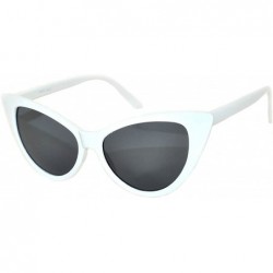 Cat Eye Women's Cateye Vintage Sunglasses UV400 - White Frame / Smoke Lens - C8126HZ0EP9 $11.42