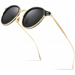 Round Acetate Titanium Sunglasses Women T850 - CQ1952LYU5R $76.53