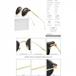 Round Acetate Titanium Sunglasses Women T850 - CQ1952LYU5R $52.42