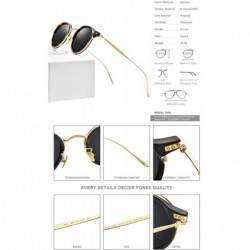 Round Acetate Titanium Sunglasses Women T850 - CQ1952LYU5R $52.42