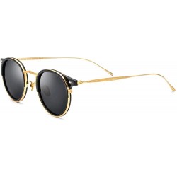 Round Acetate Titanium Sunglasses Women T850 - CQ1952LYU5R $52.42