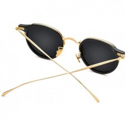 Round Acetate Titanium Sunglasses Women T850 - CQ1952LYU5R $52.42