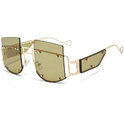 Square Sunglasses Designer Gradient Glasses Oversized - CA196WQSKG5 $48.27