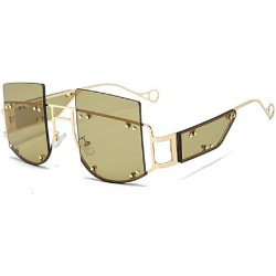 Square Sunglasses Designer Gradient Glasses Oversized - CA196WQSKG5 $41.22