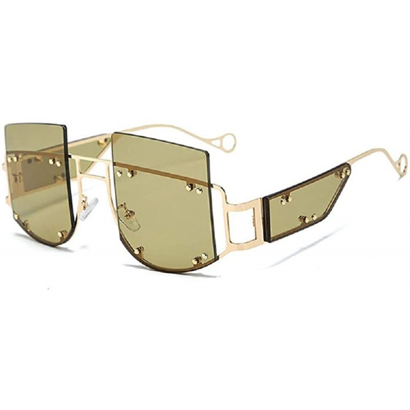 Square Sunglasses Designer Gradient Glasses Oversized - CA196WQSKG5 $16.81