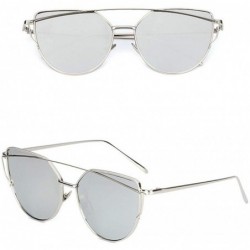 Goggle Fashion Polarized Sunglasses for Women Men UV Protection Metal Frame Mirrored Lenses Eyewear Outdoor Sun Glass - CL18U...