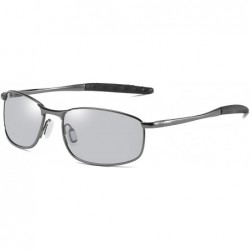 Round Classic Polarized Photochromic Sunglasses Driving Photosensitive Glasses B2444 - Gun Ash - C218HTQR5HT $18.74