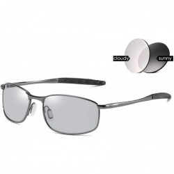 Round Classic Polarized Photochromic Sunglasses Driving Photosensitive Glasses B2444 - Gun Ash - C218HTQR5HT $18.74