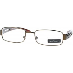 Rectangular Pablo Zanetti Reading Glasses Unisex Rectangular Size 52-17-135-30 - Brown - CT11VLHIAAX $8.25