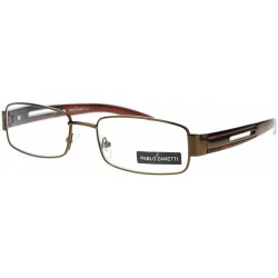 Rectangular Pablo Zanetti Reading Glasses Unisex Rectangular Size 52-17-135-30 - Brown - CT11VLHIAAX $8.25