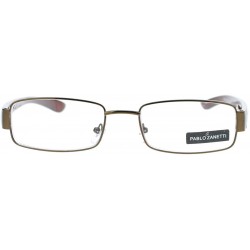 Rectangular Pablo Zanetti Reading Glasses Unisex Rectangular Size 52-17-135-30 - Brown - CT11VLHIAAX $8.25