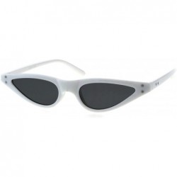 Rectangular Womens 80s Retro Vintage Goth Narrow Rectangular Cateye Sunglasses - White Black - C218E0X0SKL $18.71