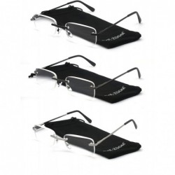 Rimless Rimless Reading Glasses Frameless Readers - Black-gunmetal and Silver - CY189N0IQR7 $29.34