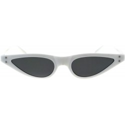 Rectangular Womens 80s Retro Vintage Goth Narrow Rectangular Cateye Sunglasses - White Black - C218E0X0SKL $11.63