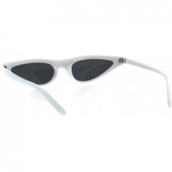 Rectangular Womens 80s Retro Vintage Goth Narrow Rectangular Cateye Sunglasses - White Black - C218E0X0SKL $11.63