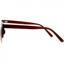 Round Floral Print Sunglasses Womens Round Circle Wing Top Frame Shades - Brown Florals - CW188I7DXR2 $9.14