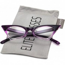 Cat Eye Small Cat Eye Sunglasses For Women High Pointed Tinted Color Lens New - Purple Gradient / Clear Lens - CZ180745CH7 $7.87