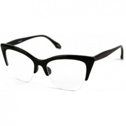 Cat Eye 1950's Vintage style Cat Eye Clear Lens Glasses P4022CL - Black - CH17YRLGGU9 $7.64