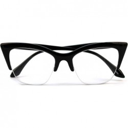 Cat Eye 1950's Vintage style Cat Eye Clear Lens Glasses P4022CL - Black - CH17YRLGGU9 $7.64