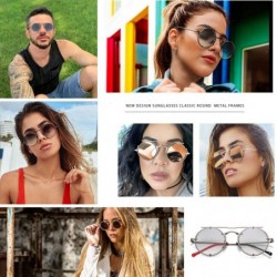 Round Retro Round Sunglasses Frame Fashion Mirrored Driving Steampunk Rivet Style UV400 - Transpraent-black - C9196ENQ0KH $8.05