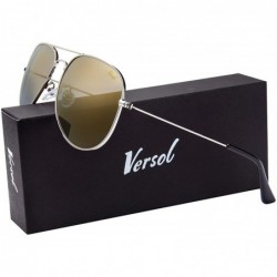 Round Aviator Sunglasses for Men Women Mirrored Lens UV400 Protection Lightweight Polarized Aviators Sunglasses - CZ18LDUN633...