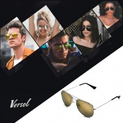 Round Aviator Sunglasses for Men Women Mirrored Lens UV400 Protection Lightweight Polarized Aviators Sunglasses - CZ18LDUN633...