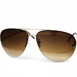 Aviator 3111 Tint Lenz Teardrop Rimless Metal Frame Womens Mens Aviator Sunglasses - Rimless - C817YRGTYHZ $26.82