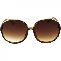 Butterfly Womens Luxury Mod Stylish Snazzy Round Butterfly Sunglasses - Tortoise Brown - CJ18R2YUU9D $23.84