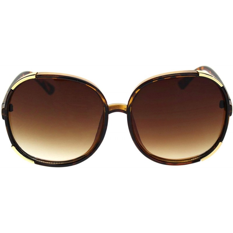 Butterfly Womens Luxury Mod Stylish Snazzy Round Butterfly Sunglasses - Tortoise Brown - CJ18R2YUU9D $12.39