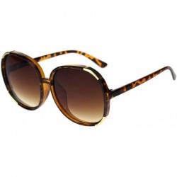 Butterfly Womens Luxury Mod Stylish Snazzy Round Butterfly Sunglasses - Tortoise Brown - CJ18R2YUU9D $12.39