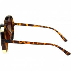 Butterfly Womens Luxury Mod Stylish Snazzy Round Butterfly Sunglasses - Tortoise Brown - CJ18R2YUU9D $12.39