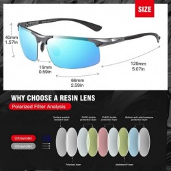 Sport Men's Sports Polarized Driving Carbon Fiber Sunglasses for Men UV400 Protection DC8277 - Gunmetal Frame Blue Lens - C21...