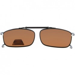 Oval Easy clip Spring Polarized Clip On Sunglasses 56mm Wide x 36mm Height Millimeters - C63-brown - CQ18IU4SGAU $13.04