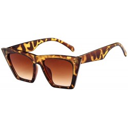 Round Fashion Women Ladies Oversized Sunglasses Vintage Retro Cat Eye Goggle - Brown - C918UH9Q60Y $24.29