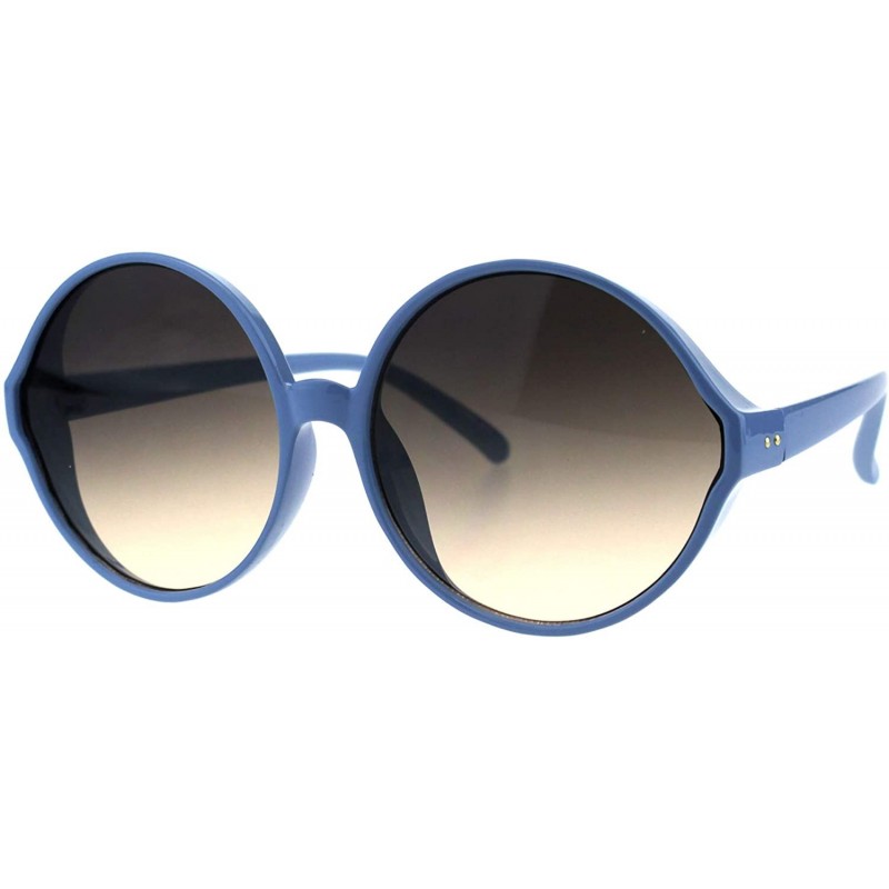 Round Oversized Round Sunglasses Womens Circle Frame Designer Style UV 400 - Blue (Beige Smoke) - CH18OUMHEG2 $11.24