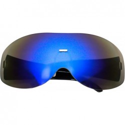 Shield Big Huge Oversize Glasses Rimless Shield Visor Aviator Sunglasses Mirror Oceanic Tinted Lens - Blue Mirror - CL11HWMHZ...