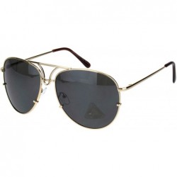 Aviator Large Metal Rim Officer Cop Pilots Sunglasses - Gold Black - CR18KEYMH08 $7.40