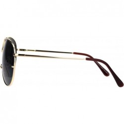 Aviator Large Metal Rim Officer Cop Pilots Sunglasses - Gold Black - CR18KEYMH08 $7.40