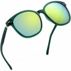 Oval Oversize Polarized Sunglasses-UV400 Protection-Retro for Men/Women - Laus Unique_c2_mirror Green - CN18W3EKRKL $42.03