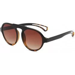 Square Round Oversized Sunglasses for Women Men Flat Top Fashion Shades Plastic Frame UV400 - A - CG18U8YXC9A $18.17