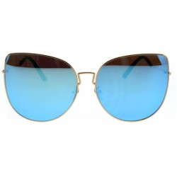 Butterfly Womens Butterfly Metal Rim Retro Oceanic Gradient Lens Sunglasses - Gold Blue - C218E09S4XO $22.61