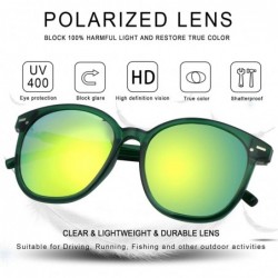 Oval Oversize Polarized Sunglasses-UV400 Protection-Retro for Men/Women - Laus Unique_c2_mirror Green - CN18W3EKRKL $21.88