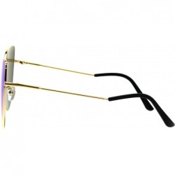 Butterfly Womens Butterfly Metal Rim Retro Oceanic Gradient Lens Sunglasses - Gold Blue - C218E09S4XO $14.87