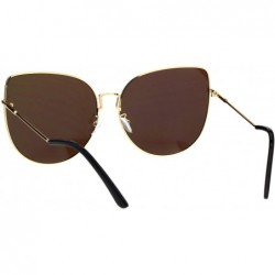 Butterfly Womens Butterfly Metal Rim Retro Oceanic Gradient Lens Sunglasses - Gold Blue - C218E09S4XO $14.87