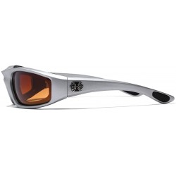Goggle Padded Bikers Sport Sunglasses Offered in Variety of Colors - Silver - Hd High Definition Lens - CY12NTEH5BP $11.44